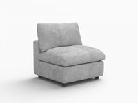 Sofá individual de 1 plaza Deluxe Cloud gris claro | 1 pieza, tela chenilla mezcla de lino, decorativo para sala de estar, fundas de cojín lavables