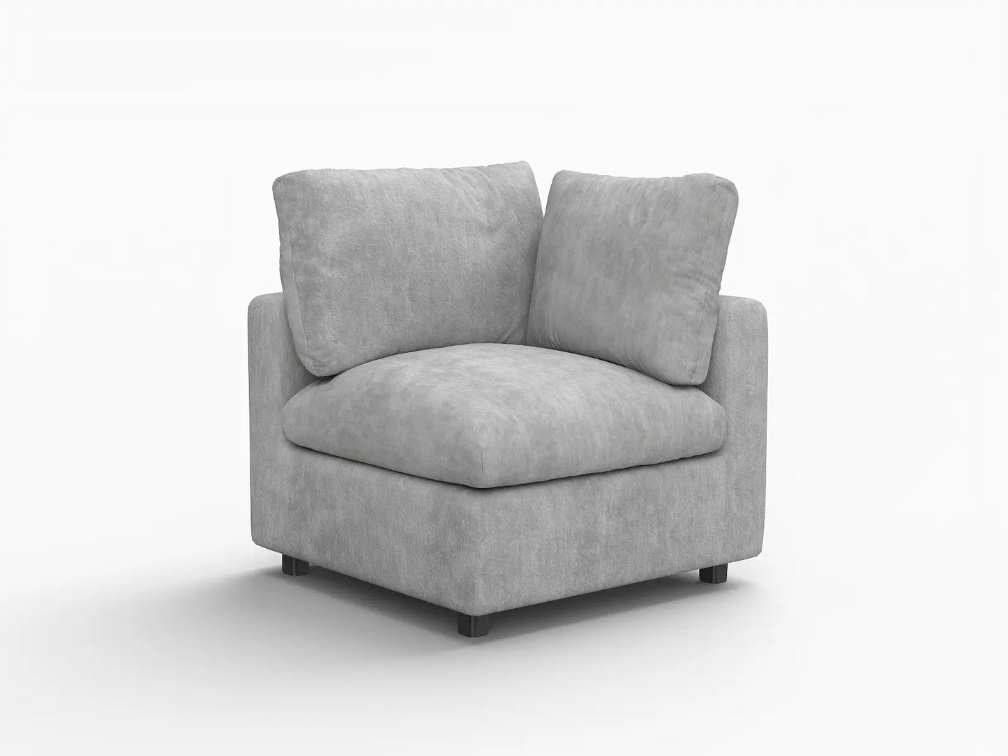 Sofá individual de 1 plaza Deluxe Cloud gris claro | 1 pieza, tela chenilla de mezcla de lino, acento para sala de estar, fundas de cojín lavables