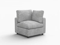 Sofá individual de 1 plaza Deluxe Cloud gris claro | 1 pieza, tela chenilla de mezcla de lino, acento para sala de estar, fundas de cojín lavables