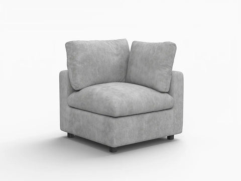 Lounge Cloud Sectional Sofa Covers | Light Grey Linen-Blend Chenille Sofa Cover for 1-Seater