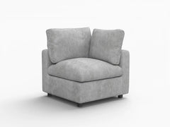 Fundas de sofá seccional Lounge Cloud | Funda de sofá de chenilla de mezcla de lino gris claro para 1 plaza