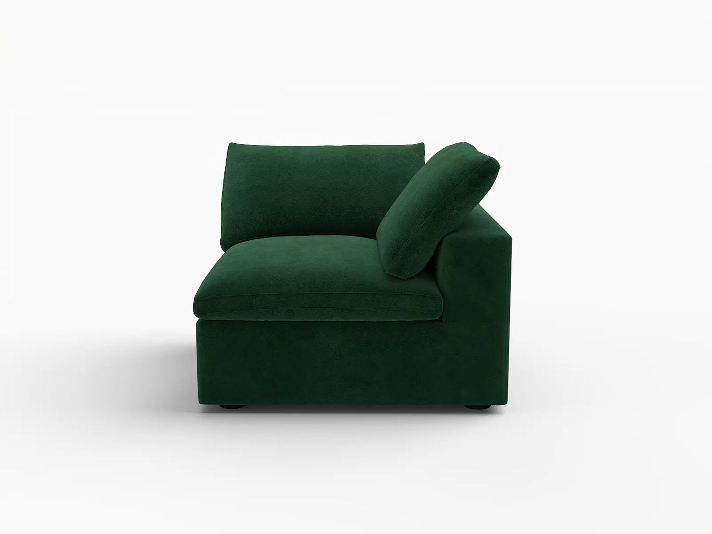 Deluxe Cloud 1-Seater Olive Green Single Sofa | 1-Piece, Velvet Fabric, Living Room Accent, Washable Cushion Covers