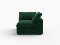 Deluxe Cloud 1-Seater Olive Green Single Sofa | 1-Piece, Velvet Fabric, Living Room Accent, Washable Cushion Covers