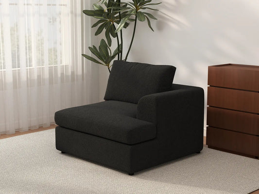 Sofá individual de 1 plaza Deluxe Cloud | 1 pieza, tela de bucle tipo sherpa, decorativo para sala de estar, fundas de cojín lavables