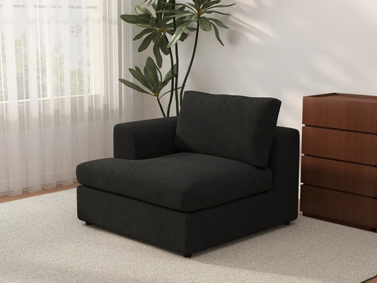 Sofá individual de 1 plaza Deluxe Cloud | 1 pieza, tela bouclé tipo sherpa, decorativo para sala de estar, fundas de cojín lavables