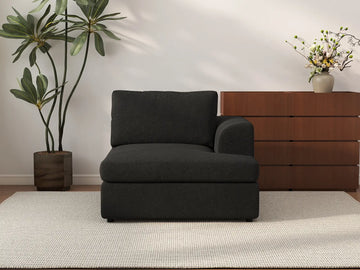 Deluxe Cloud 1-Seater Single Sofa | 1-Piece, Bouclé Sherpa-Like Fabric, Living Room Accent, Washable Cushion Covers