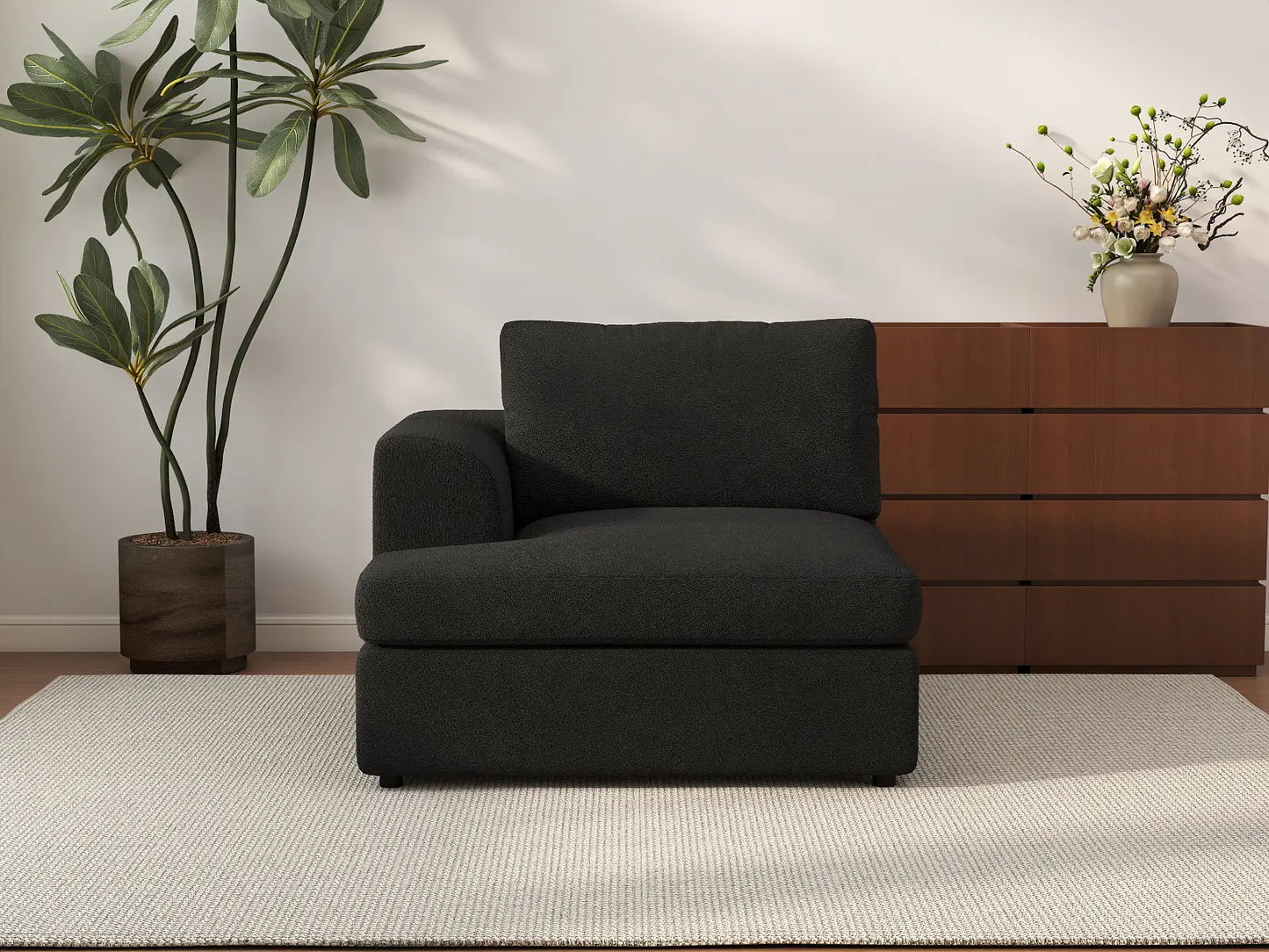 Sofá individual de 1 plaza Deluxe Cloud | 1 pieza, tela bouclé tipo sherpa, decorativo para sala de estar, fundas de cojín lavables