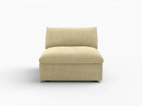 Deluxe Cloud 1-Seater Single Sofa in Beige Velvet | 1-Piece, Living Room Accent, Easy To Clean, Modern Style