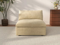 Deluxe Cloud 1-Seater Single Sofa in Beige Velvet | 1-Piece, Living Room Accent, Easy To Clean, Modern Style