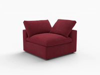 Deluxe Cloud 1-Seater Single Sofa in Claret Velvet | 1-Piece, Living Room Accent, Easy To Clean, Stylish Design
