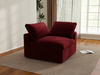 Deluxe Cloud 1-Seater Single Sofa in Claret Velvet | 1-Piece, Living Room Accent, Easy To Clean, Stylish Design
