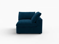 Deluxe Cloud 1-Seater Single Sofa in Dark Blue Velvet | 1-Piece, Living Room Accent, Easy To Clean, Contemporary Style