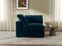 Deluxe Cloud 1-Seater Single Sofa in Dark Blue Velvet | 1-Piece, Living Room Accent, Easy To Clean, Contemporary Style