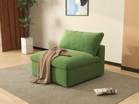Deluxe Cloud 1-Seater Single Sofa in Earth Green Velvet | 1-Piece, Living Room Accent, Easy To Clean, Small Space