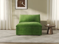 Deluxe Cloud 1-Seater Single Sofa in Earth Green Velvet | 1-Piece, Living Room Accent, Easy To Clean, Small Space