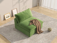 Deluxe Cloud 1-Seater Single Sofa in Earth Green Velvet | 1-Piece, Living Room Accent, Easy To Clean, Small Space
