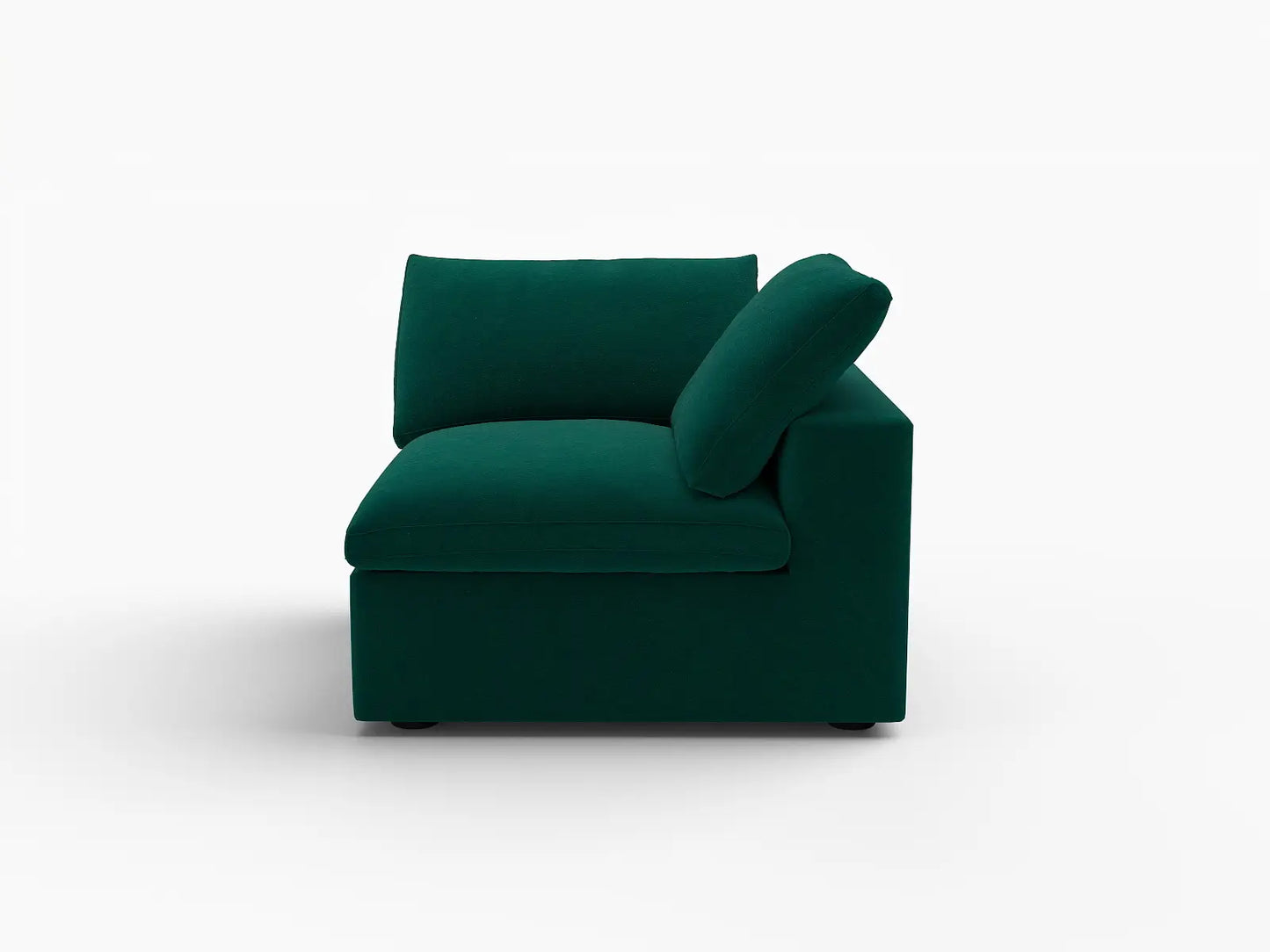 Deluxe Cloud 1-Seater Single Sofa in Gem Green Velvet | 1-Piece, Living Room Accent, Easy To Clean, Modular Design