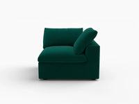Deluxe Cloud 1-Seater Single Sofa in Gem Green Velvet | 1-Piece, Living Room Accent, Easy To Clean, Modular Design