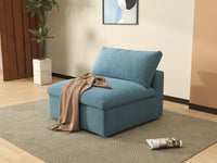 Deluxe Cloud 1-Seater Single Sofa in Light Blue Velvet | 1-Piece, Living Room Accent, Easy To Clean, Contemporary Style