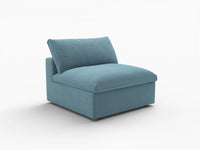 Deluxe Cloud 1-Seater Single Sofa in Light Blue Velvet | 1-Piece, Living Room Accent, Easy To Clean, Contemporary Style