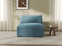 Deluxe Cloud 1-Seater Single Sofa in Light Blue Velvet | 1-Piece, Living Room Accent, Easy To Clean, Contemporary Style