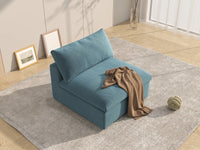 Deluxe Cloud 1-Seater Single Sofa in Light Blue Velvet | 1-Piece, Living Room Accent, Easy To Clean, Contemporary Style