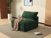 Deluxe Cloud 1-Seater Single Sofa in Olive Green Velvet | 1-Piece, Living Room Accent, Easy To Clean, Modular Design