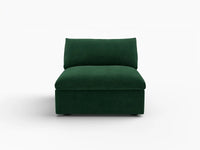Deluxe Cloud 1-Seater Single Sofa in Olive Green Velvet | 1-Piece, Living Room Accent, Easy To Clean, Modular Design