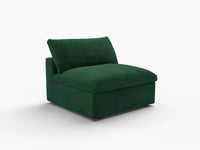 Deluxe Cloud 1-Seater Single Sofa in Olive Green Velvet | 1-Piece, Living Room Accent, Easy To Clean, Modular Design