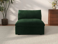 Deluxe Cloud 1-Seater Single Sofa in Olive Green Velvet | 1-Piece, Living Room Accent, Easy To Clean, Modular Design
