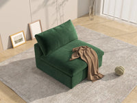 Deluxe Cloud 1-Seater Single Sofa in Olive Green Velvet | 1-Piece, Living Room Accent, Easy To Clean, Modular Design