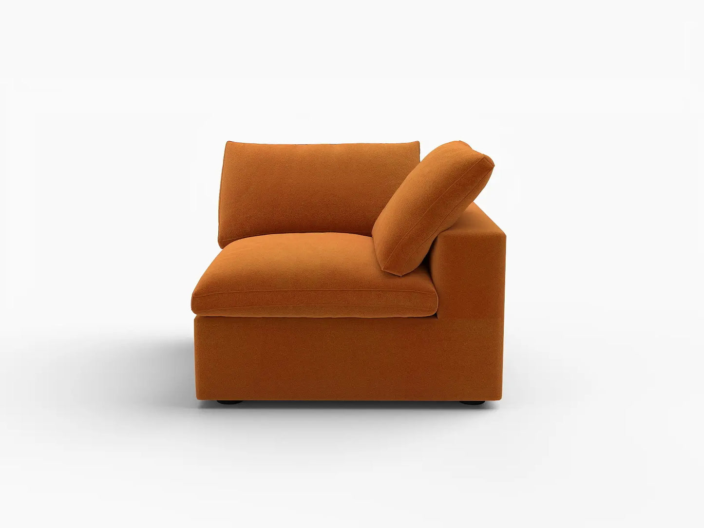 Deluxe Cloud 1-Seater Single Sofa in Terracotta Velvet | 1-Piece, Living Room Accent, Easy To Clean, Modern Style