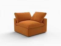 Deluxe Cloud 1-Seater Single Sofa in Terracotta Velvet | 1-Piece, Living Room Accent, Easy To Clean, Modern Style