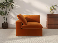 Deluxe Cloud 1-Seater Single Sofa in Terracotta Velvet | 1-Piece, Living Room Accent, Easy To Clean, Modern Style