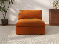 Deluxe Cloud 1-Seater Terracotta Single Sofa | 1-Piece, Velvet Fabric, Living Room Accent, Washable Cushion Covers