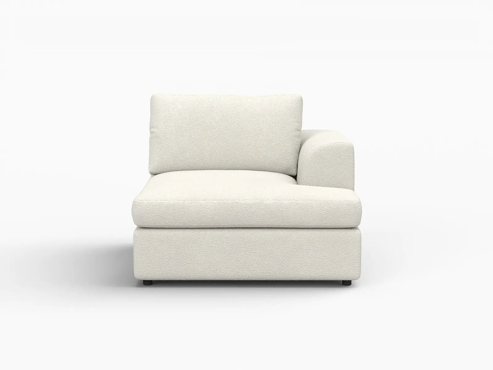 Deluxe Cloud 1-Seater White Small Space Single Sofa | 1-Piece, Bouclé Sherpa-Like Fabric, Living Room Accent, Easy To Clean