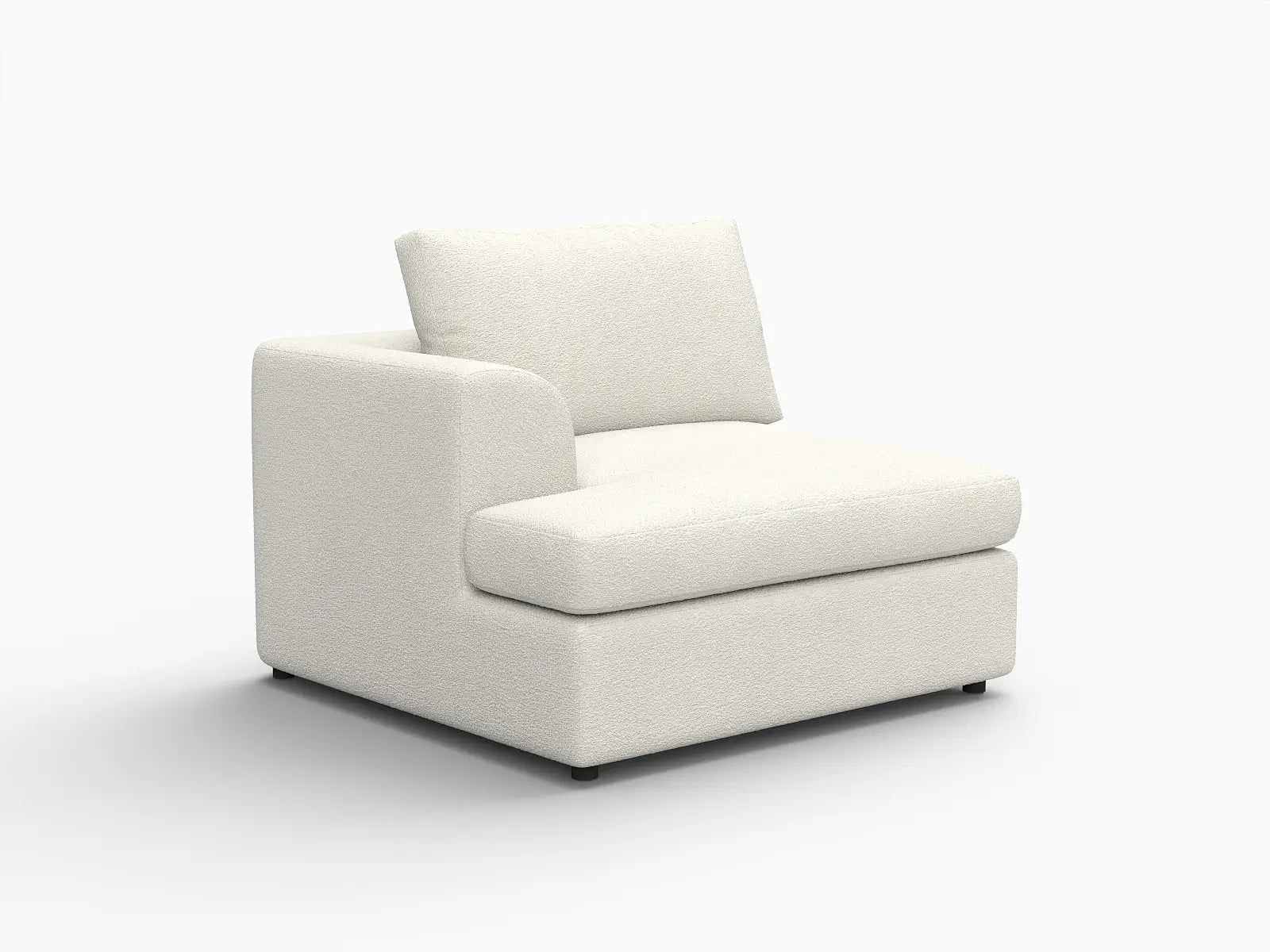Sofá Individual Deluxe Cloud de 1 Plaza Blanco para Espacios Pequeños | 1 Pieza, Tela Tipo Borrego Rizos, Acento para Sala, Fácil de Limpiar
