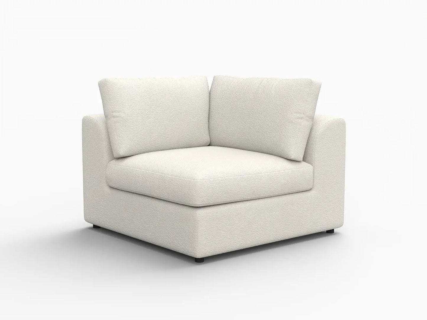 Deluxe Cloud 1-Seater White Small Space Single Sofa | 1-Piece, Bouclé Sherpa-Like Fabric, Living Room Accent, Easy To Clean