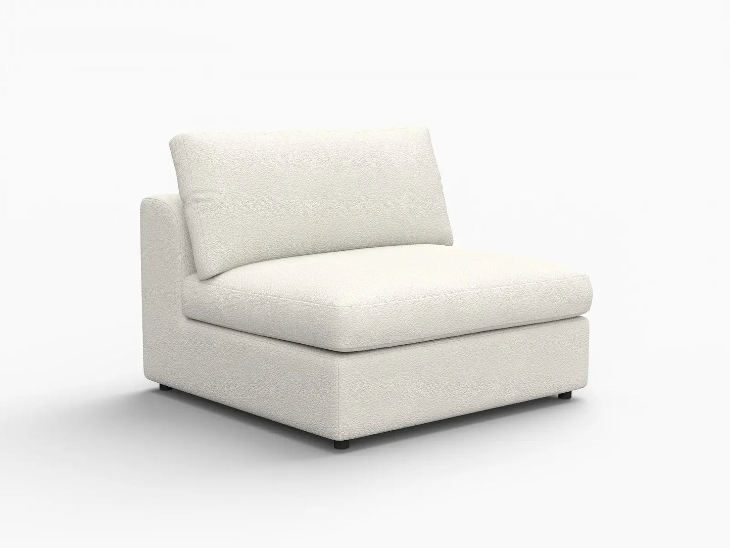 Deluxe Cloud 1-Seater White Small Space Single Sofa | 1-Piece, Bouclé Sherpa-Like Fabric, Living Room Accent, Easy To Clean