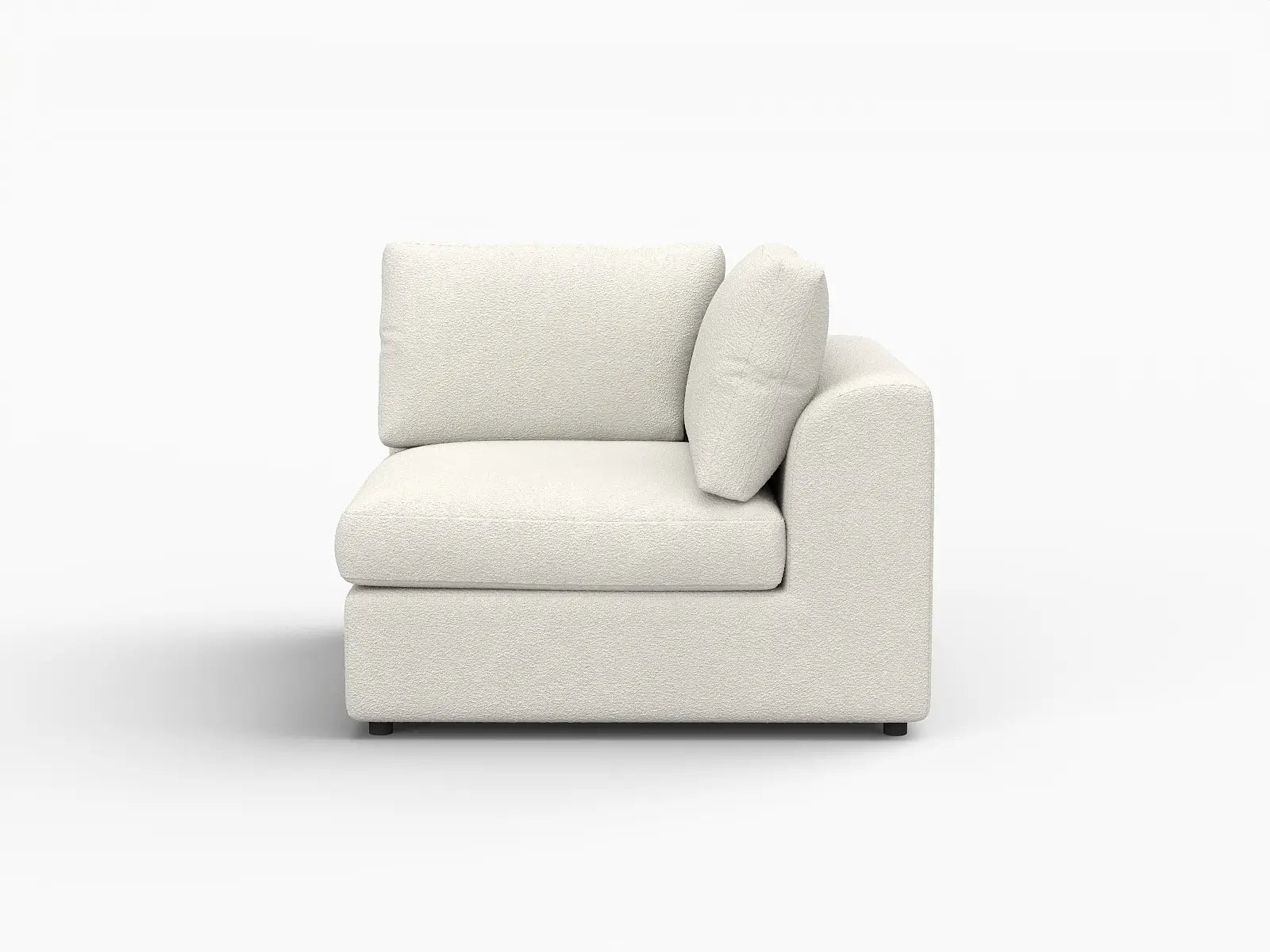 Deluxe Cloud 1-Seater White Small Space Single Sofa | 1-Piece, Bouclé Sherpa-Like Fabric, Living Room Accent, Easy To Clean
