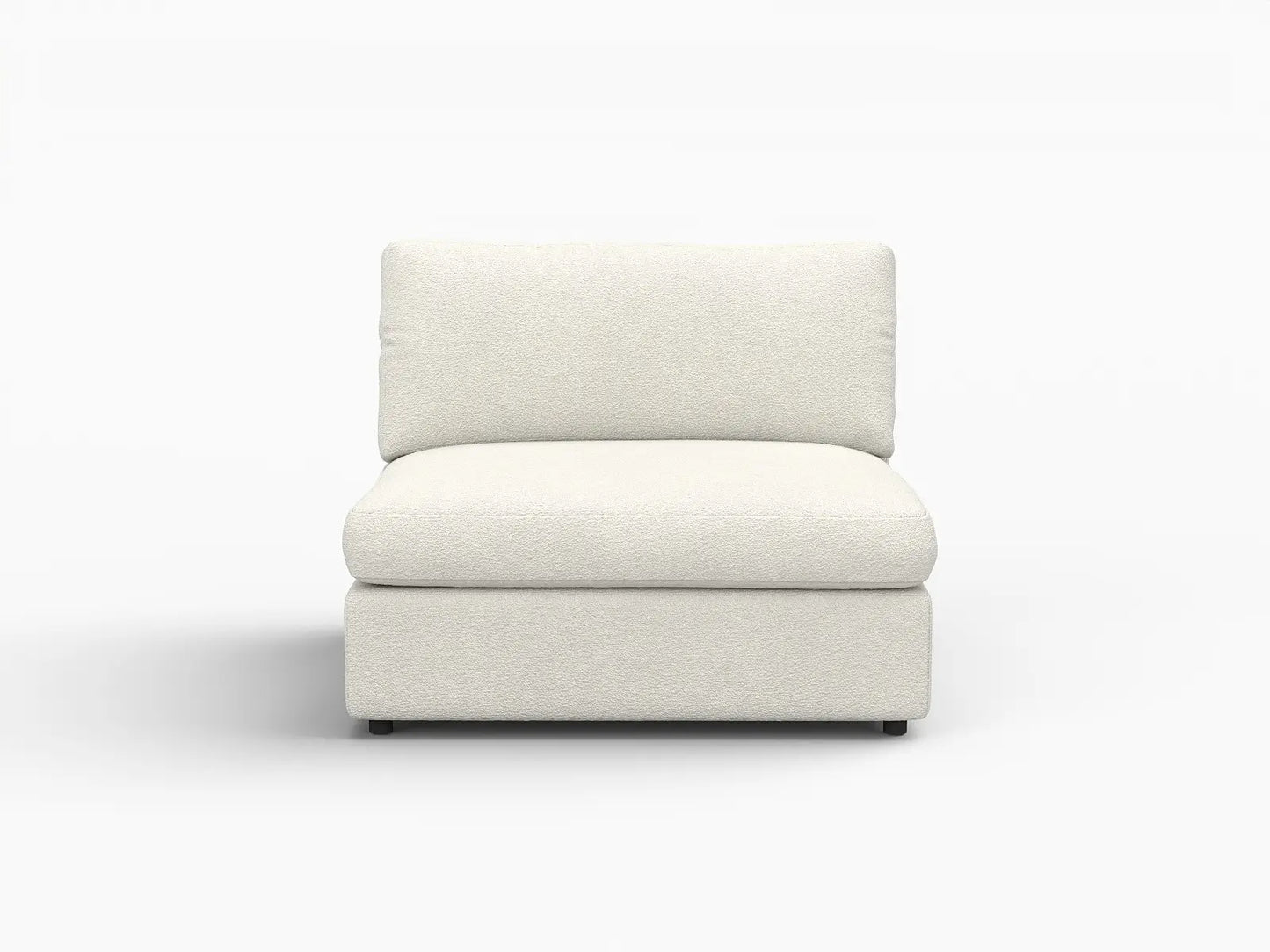 Deluxe Cloud 1-Seater White Small Space Single Sofa | 1-Piece, Bouclé Sherpa-Like Fabric, Living Room Accent, Easy To Clean