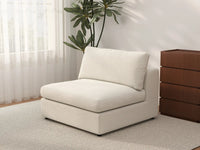 Deluxe Cloud 1-Seater White Small Space Single Sofa | 1-Piece, Bouclé Sherpa-Like Fabric, Living Room Accent, Easy To Clean