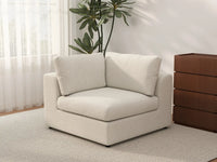 Deluxe Cloud 1-Seater White Small Space Single Sofa | 1-Piece, Bouclé Sherpa-Like Fabric, Living Room Accent, Easy To Clean