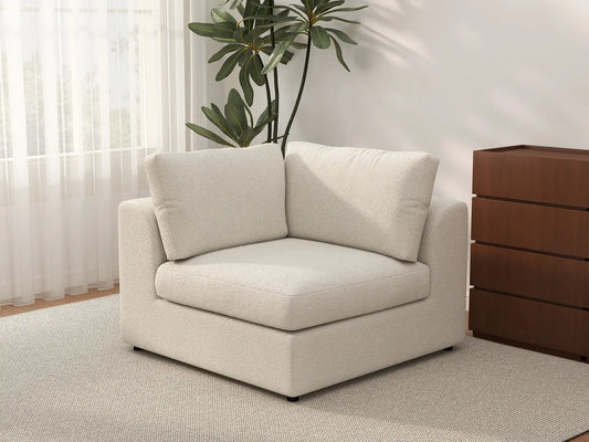 Sofá individual Cloud Deluxe de 1 plaza blanco para espacios pequeños | 1 pieza, tela bouclé tipo sherpa, acento para sala de estar, fácil de limpiar