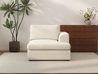 Deluxe Cloud 1-Seater White Small Space Single Sofa | 1-Piece, Bouclé Sherpa-Like Fabric, Living Room Accent, Easy To Clean