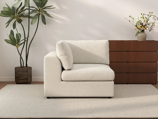 Sofá individual Cloud Deluxe de 1 plaza blanco para espacios pequeños | 1 pieza, tela bouclé tipo sherpa, acento para sala de estar, fácil de limpiar