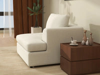 Deluxe Cloud 1-Seater White Small Space Single Sofa | 1-Piece, Bouclé Sherpa-Like Fabric, Living Room Accent, Easy To Clean