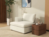 Sofá Individual Deluxe Cloud de 1 Plaza Blanco para Espacios Pequeños | 1 Pieza, Tela Tipo Borrego Rizos, Acento para Sala, Fácil de Limpiar