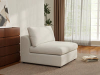Deluxe Cloud 1-Seater White Small Space Single Sofa | 1-Piece, Bouclé Sherpa-Like Fabric, Living Room Accent, Easy To Clean