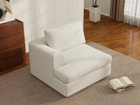 Sofá Individual Deluxe Cloud de 1 Plaza Blanco para Espacios Pequeños | 1 Pieza, Tela Tipo Borrego Rizos, Acento para Sala, Fácil de Limpiar